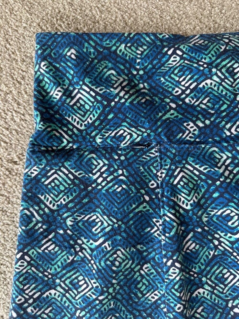 Royal Robbins Blue Geometric Print A-Line Skirt Small Zip Pocket - Picture 3 of 8